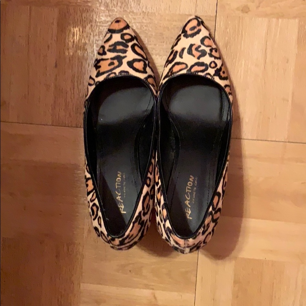 Leopard wedge heels